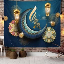 Ramadan Tapestry Islamic Moon Eid Mubarak Religion Festival Wall Hanging Cloth Tapestries For Church Room Decoration  Carpet