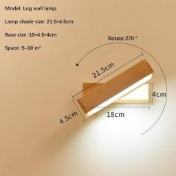 Modern Nordic Wood Design LED Wall Lamp For Living Room Bedroom Background Dining Room Aisle Long Strip Interior Decorate Light