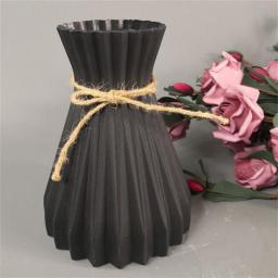 Nordic Anti-Ceramic Flower Plastic Vase Unbreakable Vases Home Decor European Imitation Rattan Pot Simplicity Basket Arrangement