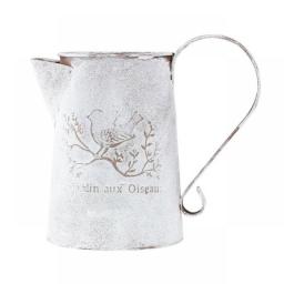 Vintage Garden Metal Flower Vases Home Wedding Artificial Flowers Bucket Barrel Holder Shabby Chic Country Style Jug Can Craft