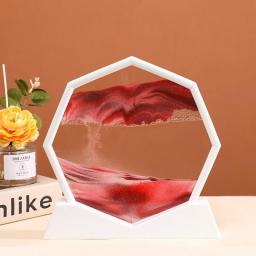 Octangle 3D Moving Sand Art Picture Mountain Sandscape Motion Display Flowing Painting Home Decor Children's Decorative Frame