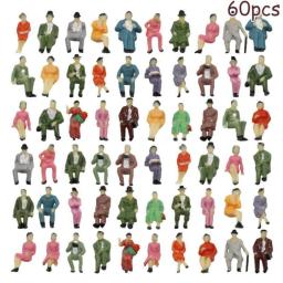 60pcs HO Scale 1:87 All Seated Passenger People Sitting Figures 30 Different Poses Model Train Layout P8711 Garden Decoration