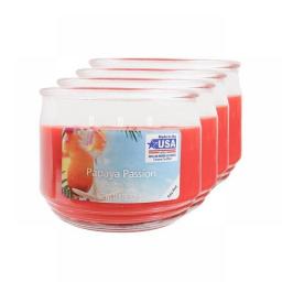 POPTOP Bright Hibiscus Scented 3-Wick Glass Jar Candle, 11.5 Oz, 4-Pack