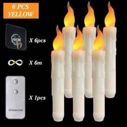 Floating LED Candles With Remote Control Flickering Flameless Taper Candles Christmas Party Supplies Home Church Wedding Decor
