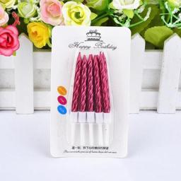 10pcs Metal Chrome Gold Silver Birthday Candles DIY Colorful Cake Decor Wedding Baby Shower Supplies Metallic Color Cake Topper