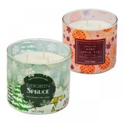 POPTOP 3-Wick Candle, 14 Oz, 2-Pack, Fresh Baked Cookies And Cranberry Mandarin
