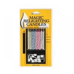 10pcs Birthday Candles Cake Relighting Candles An Inextinguishable Candle Birthday Spoof Candle Children Wedding Party Supplies