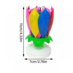 Lotus Candle Rotating Lotus Musical Candle Electric Birthday Cake Candles Flower Candle Reusable Birthday Candle Birthday Candle