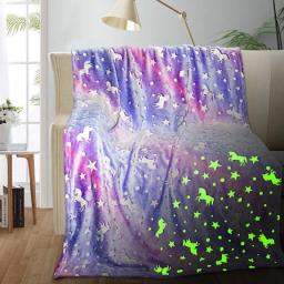 8 Styles Dinosaur Unicorn Luminous Blanket Children's Birthday Bedroom Decoration Unicorn Toy Soft Comfortable Magic Gift