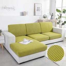 Thick Cushion Cover Fitted Sofa Covers For Living Room Washable Stretch Jacquard Seat Cover Furniture Protector Sectional Sofa