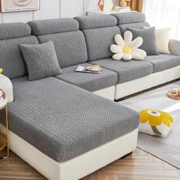 Thick Jacquard Sofa Seat Cushion Cover Elastic Sectional Sofa Slipcover L-shape Corner Sofa Couch Cover LuxuryLiving Room Pets