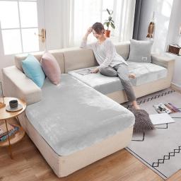 Elastic Velvet Sofa Seat Cushion Covers For Living Room Cushion Chaise Longue Luxury Corner L Shape Furniture Sofa Slipcovers