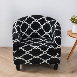 Club Chair Slipcover Stretch Armchair Covers Printed Tub Chair Cover Sofa Cover Spandex Couch Covers For Bar Counter Living Room
