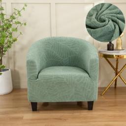 Club Chair Slipcover Stretch Barrel Chair Covers Jacquard Tub Chair Slipcovers Soft Spandex Armchair Sofa Cover Removable