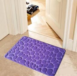 Cobblestone Embossed Bath Mat Non-slip Bathroom Carpets In Wash Basin Bathtub Side Floor Rug Shower Room Doormat Memory Foam Pad