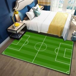 Cartoon Football Field Area Rug Bedroom Living Room Anti-slip Carpet Floor Mat Doormats Large Soft Indoor Carpet Home Decoration