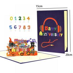 NUmber 1-99 Anniversary Card For Birthday Wedding 3D Pop Up Greeting Cards To Kids Wife Husband All Occasions