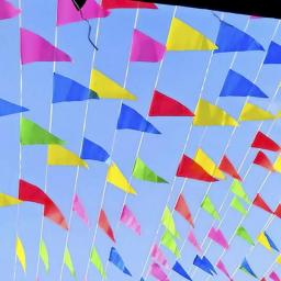 50m 100 Flags Multicolored Triangle Flags Bunting Banner Pennant Festival Outdoor Decoration Garland Festival Party Holiday