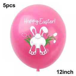 Easter Latex Balloons Easter Bunny Decorations Happy Easter Letter Printed Ballon Blue Pink Yellow Balloon Supplies Foil Ballon