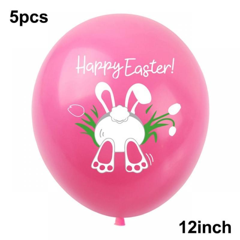 Easter Latex Balloons Easter Bunny Decorations Happy Easter Letter Printed Ballon Blue Pink Yellow Balloon Supplies Foil Ballon
