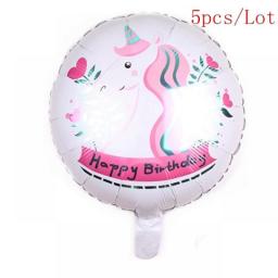 Taoup Happy Birthday Unicorn Balloons Figures Stand Cute Unicorn Foil Ballons Accesssories Unicornio Horns Baby Shower Favors