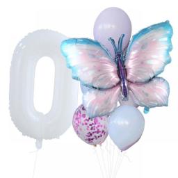 10pcs New Products Gradual Pink Butterfly Foil Balloon 40inch Purple Cream Digital Balloon Baby Shower Birthday Party Decoration