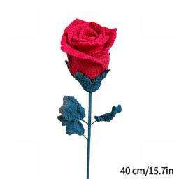 Rose Single Crochet Flowers Finished Knitted Flowers Crochet Woven Bouquet Mother's Day Gifts Wedding Decor Girlfriend Gift