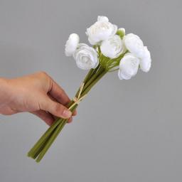 Hot Selling Lotus Simulation Flower 6 Head Holding Bouquet Wedding Simulation Flower Bridesmaid Holding Flower Home Decoration