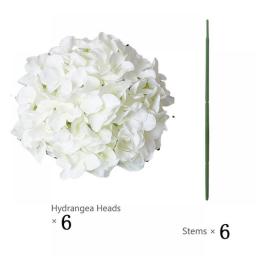 Silk Hydrangea Artificial Hydrangea Flower Heads DIY Wedding Centerpiece Home Party Decoration 6 PCS