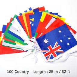 1 String Hanging Flag 200 Countries Flag Banner International World Flags Bunting Banner Rainbow Flag For Party Decorations