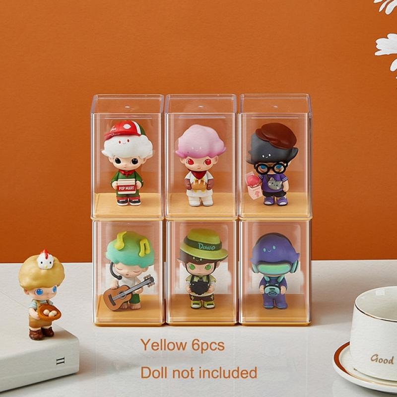 6pcs Blind box storage display box Dustproof transparent doll storage box Simplicity Toy Garage Kit display rack