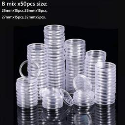 10/100pcs 21-45mm Transparent Plastic Coin Holder Coin Collecting Box Case For Coins Storage Capsules Protection Boxes Container
