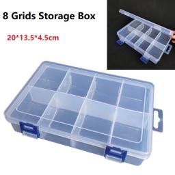 20*13.5*4.5cm 8 Grids Compartment Plastic Storage Box Screw Component Transparent Box Case Organizer Multifunctional Tool Box