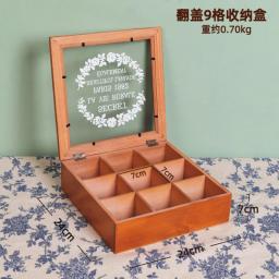 Vintage Wooden Desk Top Storage Box Multifunctional Sundries Partition Wooden Box Household Jewelry Finishing Box Organizer Home