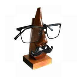 Eyeglass Display Stand With Nose Shaped Key Rack Wooden Home Decorative Durable Long Lasting Handmade For Home Office BJStore