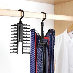 1PC Men Tie Rack Adjustable 360 Degree Rotating 20 Bow Tie Storage Rack Belt Silk Scarf Shelf Cabinet Organizer Hangers
