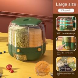 360° Rotating Food Storage Container Large Rice Barrels Sealed Cereal Dispenser Rice Tank Grain Box Kitchen Storage Container