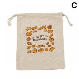 1Pc Linen Bread Bag Reusable Cotton Drawstring Storage Bag Loaf Homemade Bread Fresh Eco Friendly Keeping For Baguette Bag