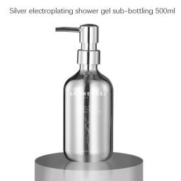 Bathroom Soap Dispenser Shampoo Body Wash Hair Conditioner Bottle Plastic   Carved  Storage Bottle Press Pump Sub Bottle 400ML