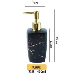Ceramic Luxury Marble Bathroom Accessory Set Washing Tools Bottle Mouthwash Cup Soap Toothbrush Holder Household Articles