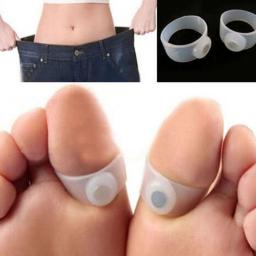 1 Pair Slimming Silicone Foot Massage Magnetic Toe Ring Fat Weight Loss Health Keep Slimming Feet Massager Ring Health Care