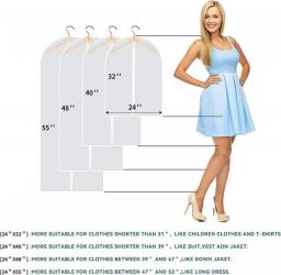 Garment Bag Suit Coat Dress Clothing Protection Dust Cover PEVA Proof Storage Organizer For Closet Transparent Clothes Cover
