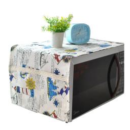 Free Shipping  New Romantic Style Microwave Oven Cover With 2 Pouch Dustproof 35cm*100cm Cotton Cloth Sailing Design Style
