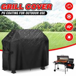 420D BBQ Cover Outdoor Dust Waterproof Weber Heavy Duty Grill Cover Rain Protective Outdoor Barbecue Cover Windproof Buckle