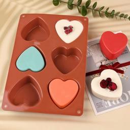 Heart Silicone Mold For Baking Chocolate Cake Mould Handmade Soap Bath Bombs Candle Melt Jelly Making Tool Ice Cube Tray Kitchen