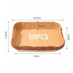 Rectangle Disposable Airfryer Baking Paper Liner Waterproof Oilproof Non-Stick Baking Mat For Ninja Foodi Air Fryer Accessories