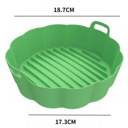21x21cm Airfryer Silicone Basket Air Fryer Pot Tray BBQ Pad Plate Airfryer Oven Baking Mold Safe Reusable Square Air Fryer Pan