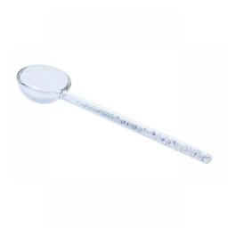 1pc Glass Milk Spoon Colored Transparent Coffee Dessert Stirring Spoon Long Handle Kitchen Tableware Stirrer Rod