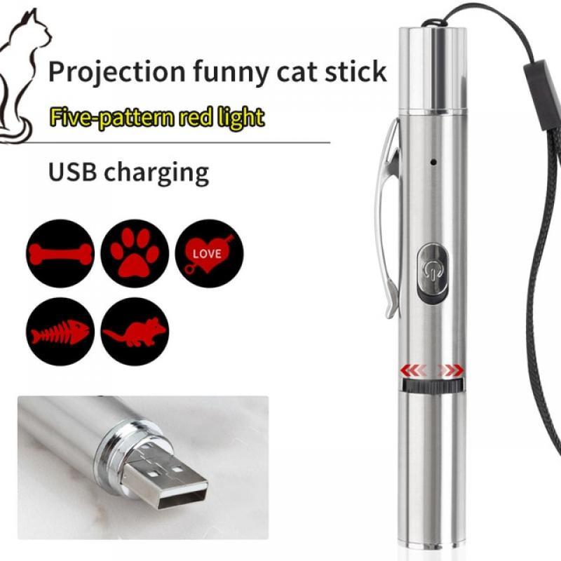 Laser Sight Pointer Projection Funny Cat Stick USB Charging Funny Cat Stick Pet Kitten Interactive Cat Scratching Supplies
