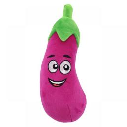 Dog Plush Toy Interesting And Lovely Stuffed Vegetable Dog Toy Squeaking Sound Eggplant Corn Pet Toy Fleece Squeak Toys